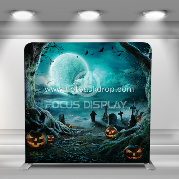 happy haunting trails tension fabric straight display